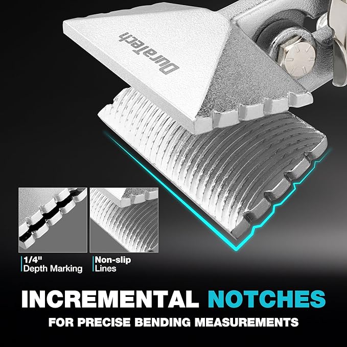 DURATECH 3 Inch Sheet Metal Bender, Hand Seamers Sheet Metal Tools with Ergonomic TPR Handle, Straight Jaw Metal Bending Pliers for Bending, Seaming and Flattening Metal