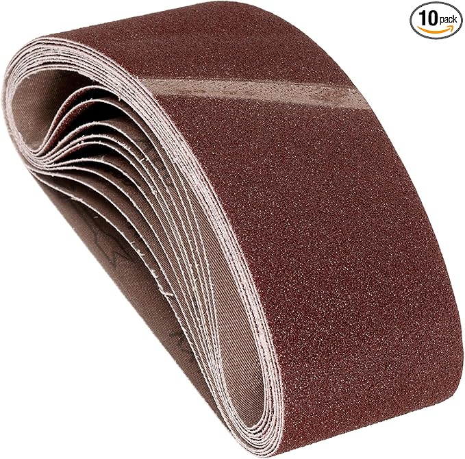 10 Pcs Sanding Belts 2-1/2 x 14 Inch 80 Grit Aluminum Oxide Abrasive Sandpaper for Belt Sander Metal Grinding Wood Working Weld Rust Removal
