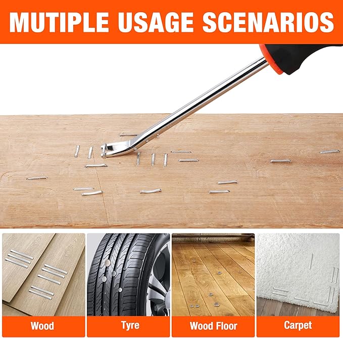 VALUEMAX 3Pcs Nail Puller and Staple Remover Tool, Include 7" End Cutting Pliers, 8" Bendable and Straight V Tip Staple Puller, Upholstery Tools for Cutting Wires, Removing Nails and Staples
