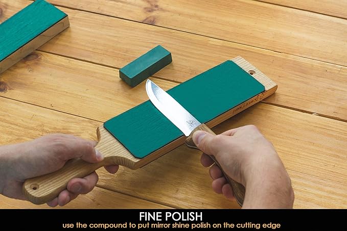 BeaverCraft Stropping Compound - Fine Green Polishing Compound Kit 2 Bars 4 Oz for Leather Strop Honing Buffing Compounds 100g PP02