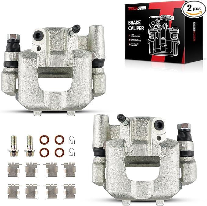 Torchbeam 2PCS Rear Driver and Passenger Side Brake Caliper For Scion for 2005-2010 tC, Disc Brake Caliper Assembly with Bracket Replace # 19B2951+19B2950