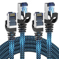 Cat8 Ethernet Cable 6 ft 2 Pack, High Speed 40Gbps 2000MHz, Braided, Blue, Compatible with Router, Modem, Laptop, PC, Gaming