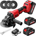 Cordless Angle Grinder 4-1/2 inch, Power Angle Grinder with 2x4.0Ah Battery, 10000 RPM Brushless Metal Grinder with Cutting Wheels, Electric Grinder Tool for Wood Metal Cutting & Grinding