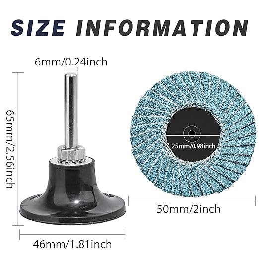 31Pcs 2 Inch Zirconia Flap Disc Roll Lock Sanding Discs 40/60/80 Grit for Die Grinder with 1/4" Holder for Wood Metal Sanding, Rust Removal, Grinding and Finishing