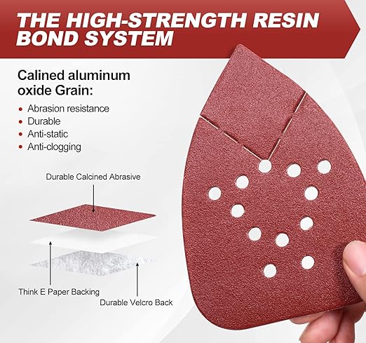 S SATC Mouse Sander Sandpaper 50PCS Mouse Sanding Pads 12 Holes Hook and Loop Sandpaper 220 Grit Detail Palm Sand Paper