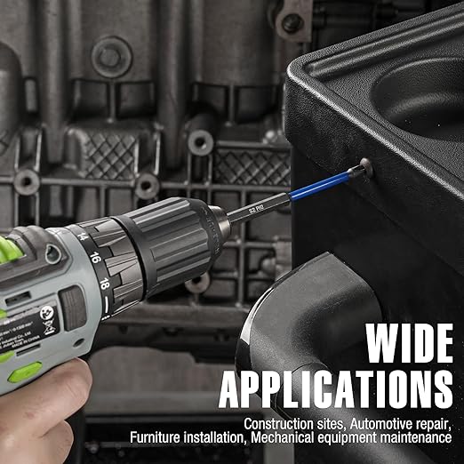 WORKPRO 12pcs PH2 Impact Phillips Screwdriver Bit Set, S2 Professional CNC Anti-Slip Magnetism Bits, 1/4" Hex-Shank #2 Phillips Impact Driver Bits, 1-6" Long Impact Screwdriving Bits with Holder