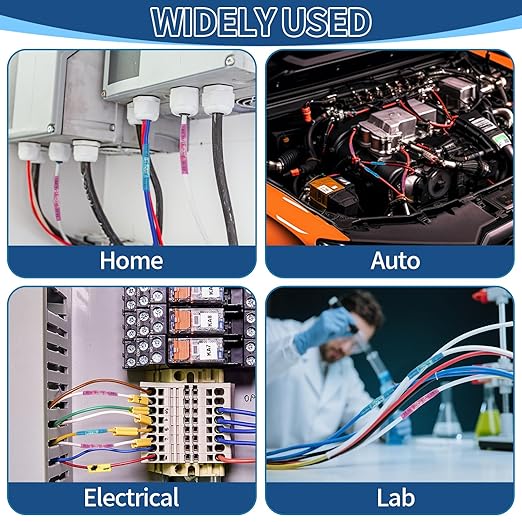 1000 Pcs Blue Heat Shrink Butt Connectors, 16-14 AWG Marine Grade Insulated Crimp Electrical Connectors, Terminals Splices for Automotive, Marine, Industrial, Home