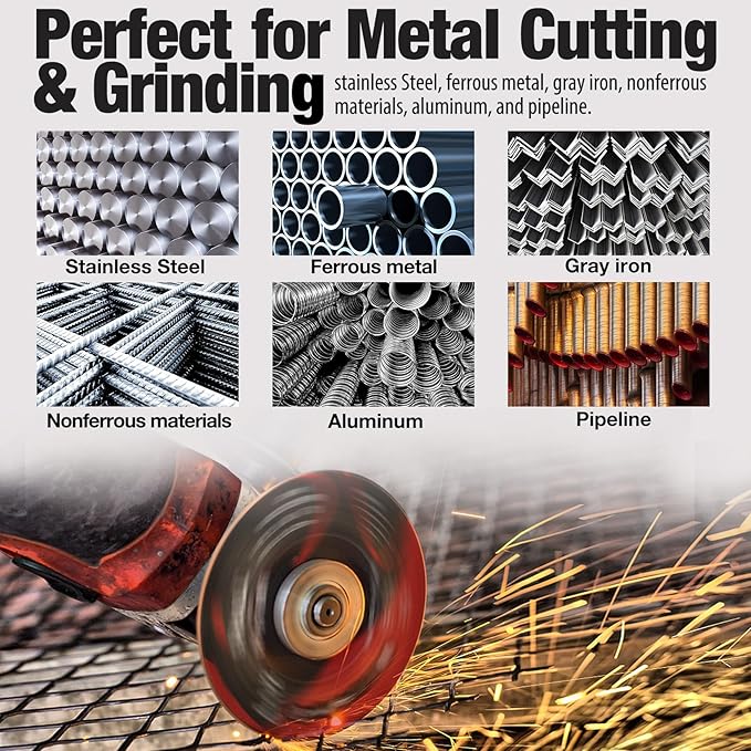 SHALL 25-Pack Cut Off Wheels 4 1/2 x 7/8 Inch, Cutting Wheel with Pouch for Angle Grinder, 4.5” Metal & Stainless Steel Fast Cutting Disc, Grinder Wheel for General Purpose Metal Cutting
