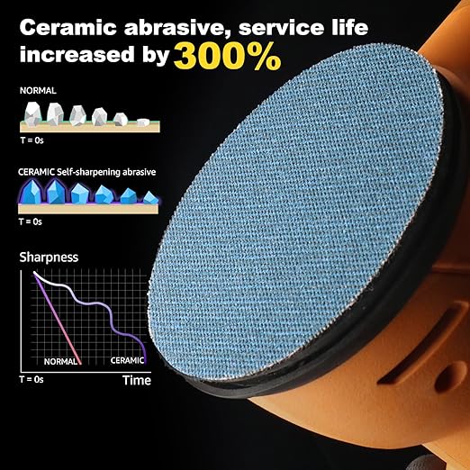 5 inch Sanding Discs 600 grit Mesh Disc Ceramic Abrasive Sandpaper Hook and Loop Orbital Sander Pads for Coating Removal,Body Repair, Auto Sanding 30 PCS
