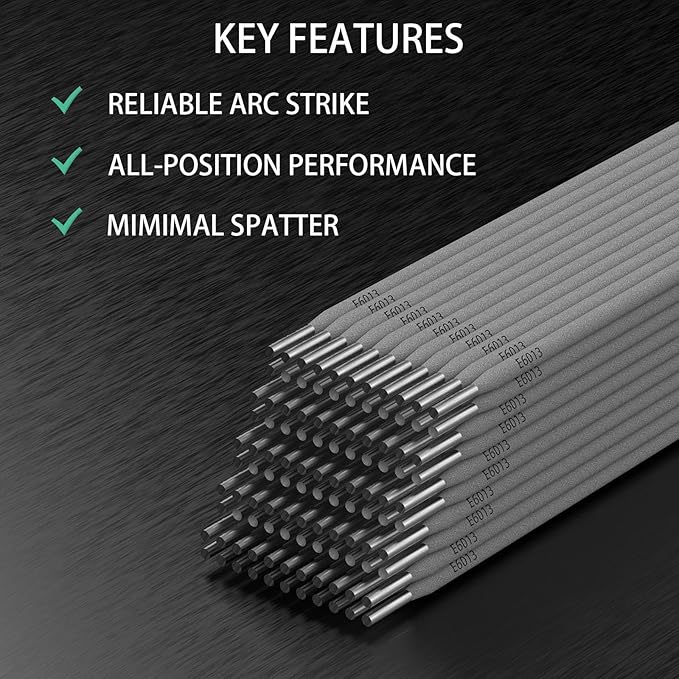 E6013 Welding Rod 3/32" 4.4LB Carbon Steel Stick Electrodes – Easy Arc Start Welder Rods for Beginners and Pros – Smooth Beads, Strong Performance for Welding Jobs