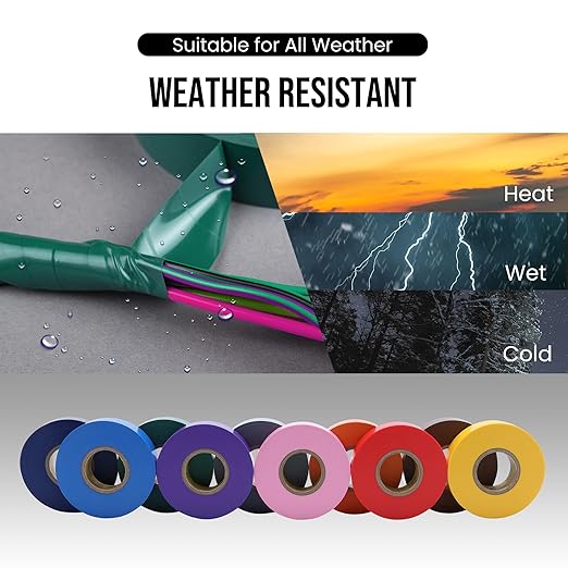 Lichamp 20 Pack Colored Electrical Tape Waterproof, 3/4 in x 66ft, Industrial Grade UL/CSA Listed High Temp Electrical Tape Colors Electric Super Vinyl, 2075C2