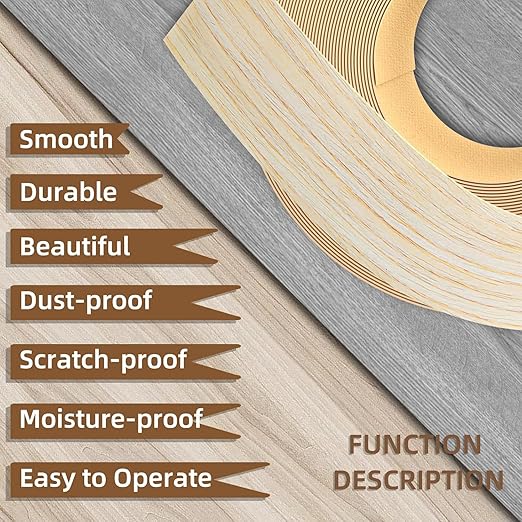 GSCIT Club Oak Edge Banding, 1/2 inch x 500ft roll of Veneer Edge Banding Pre-glued Flexible, Wood Tape Banding for Cabinet Repair Furniture