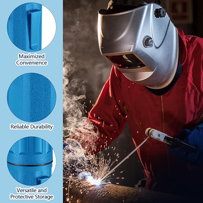 Zonon 2 Pcs Welding Rod Storage Tube 14 Inch Stick Welding Electrode Storage Tube Airproof Welding Rod Holder Waterproof Welding Rod Container for Welding Rod Canister(Blue)