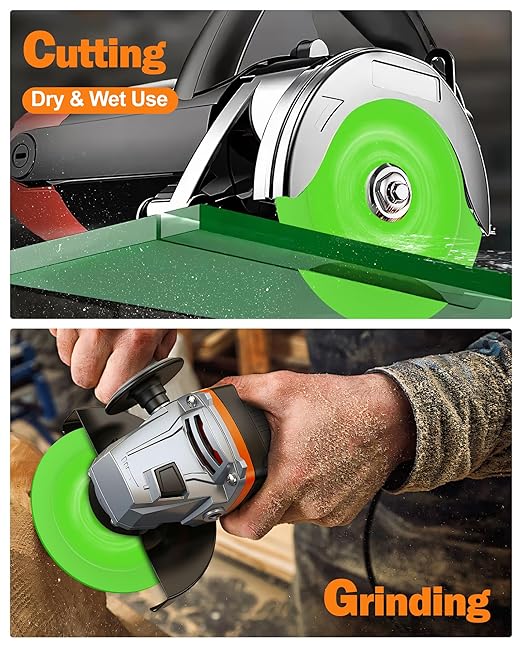 Glass Cutting Disc, Allmake 5pcs Rock Slab Grinding Disc 4 Inch for Angle Grinder, Diamond Glass Cutter Saw Blades for Grinding Cutting Bottle Crystal Ceramic Tile, Discos para Cortar Ceramica