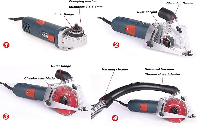 Angle Grinder Dust Collection Attachment,Cutting Dust shroud 4-1/2 inch to 5 inch Dt1706