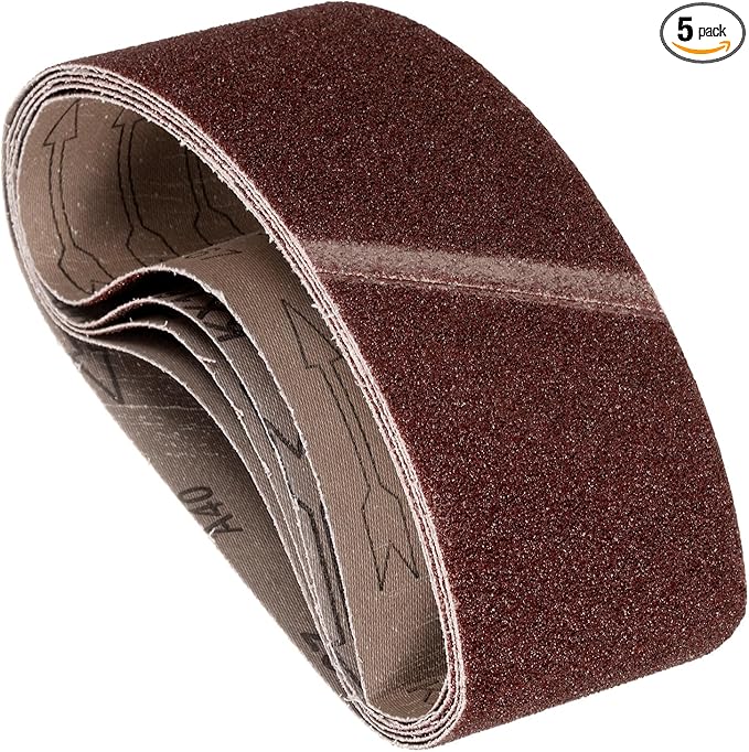 5 Pcs Sanding Belts 3 x 21 Inch 40 Grit Aluminum Oxide Abrasive Sandpaper for Belt Sander Metal Grinding Wood Working Weld Rust Removal