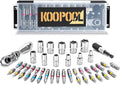 1/4" Socket Set, 43pcs Mini Ratchet Set, Metric Socket Wrench Set with S2 Bits, Small Ratchet, Compact Mechanic Tool Set for Car, Home & DIY Repairs(43pcs)