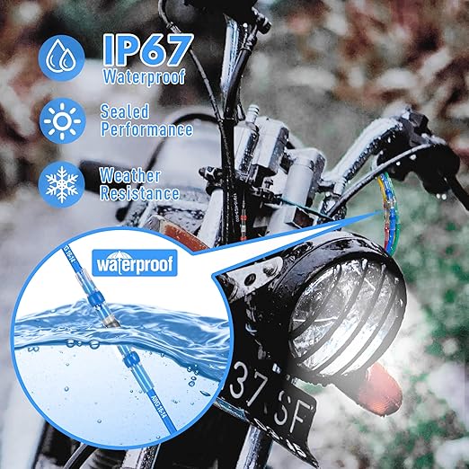 Kuject 200PCS Solder Seal Heat Shrink Wire Connectors AWG 16-14, Blue Butt Connectors Waterproof Splice for Marine, Automotive, Boat