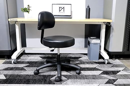 Chair Master Adjustable Chair for Exam Rooms, Labs, Doctor and Dentist offices. EASY to CLEAN! 17"-22" Seat Height NO FOOTRING (Low Desk Height, Black)