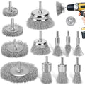 Wire Brush for Drill Set, 12Pcs Cup, Wheel & End Brush Kit with 1/4” Shank, Carbon Steel Drill Brush Attachments for Rust Removal, Stripping, and Abrasive