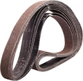 2 x 72 Inch Sanding Belts, 60/80/120/240/400/600 Grit Aluminum Oxide Metal Sanding Belts Assortment, 2x72 Grinding Belts for Knife Sharpening Metal Working, 6 Pack(2x72in)