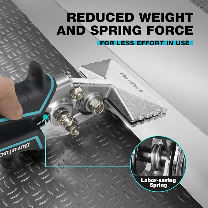 DURATECH 3 Inch Sheet Metal Bender, Hand Seamers Sheet Metal Tools with Ergonomic TPR Handle, Straight Jaw Metal Bending Pliers for Bending, Seaming and Flattening Metal