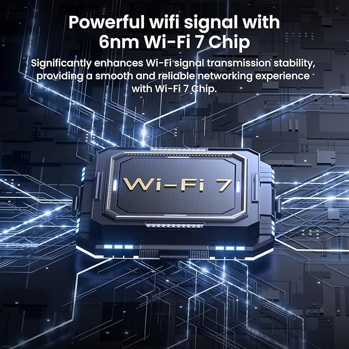 Tenda BE3600 Dual Band WiFi 7 Router (RE3L)– 3x1G Ports, Easy Setup, Security Protect, Parental Control, Access Point Mode, Vertical Design, MLO, VPN, NFC