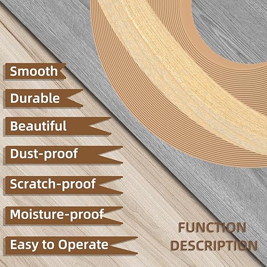 GSCIT Club Maple Edge Banding, 7/8 inch x 10ft Wood Edge Banding Pre-glued Flexible, Veneer Tape Banding for Cabinet Repair Furniture Restoration