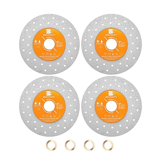 Rock Slab Grinding Disc - 5 inch Glass Cutter Disc (4pcs), Granite Cutting Disc, Diamond Grinder Wheel for Rock Slab, Stone, Tile, Marble, Granite, Glass Diamond Cutting Discs