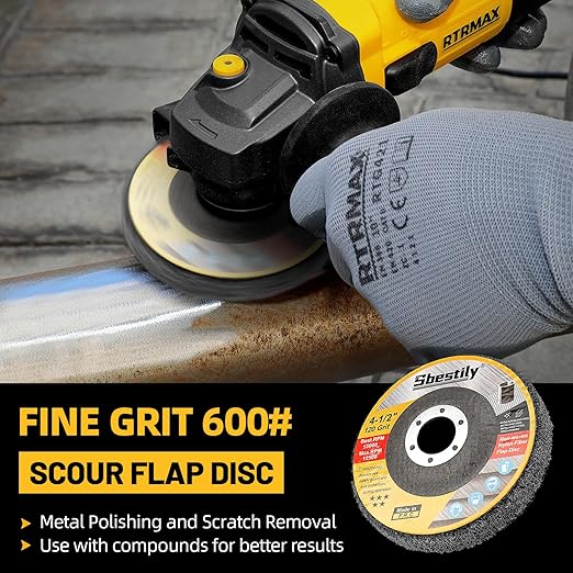 10Pcs 600 Grit Scour Flap Disc 4 1/2 Inch Fine Polishing Buffing Wheel for Metal Stainless Steel Angle Grinder Scouring Pads Scuff Sanding Discs Paint Rust Remover