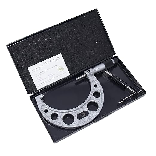 Clockwise Tools MMTR-04 Premium Outside Micrometer with Carbide Tip 3-4" Measuring Range 0.0001" Graduation Precision Machinist Tool