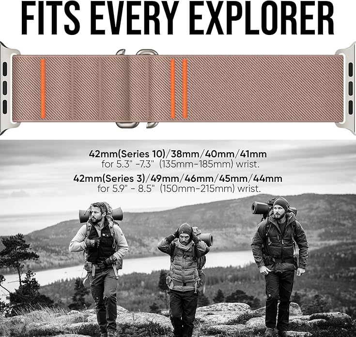 Suitisbest Sport Bands Compatible with Apple Watch Ultra Band 49mm 46mm 45mm 44mm 42mm 38mm 40mm 41mm Men Women, Stretchy Nylon Sport Loop Strap with S-Hook for iWatch Series 10 Ultra SE 9 8 7 6 5 4 3