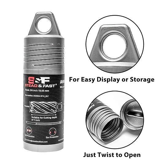 S&F STEAD & FAST Annular Cutter, 5/8" Diameter x 1" Depth of Cut for Magnetic Drill Press