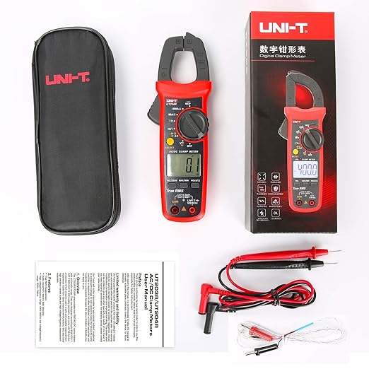 UNI-T UT204R Digital Clamp Meter, Auto Ranging TRMS 6000 Counts NCV Volt Amp Meter with AC/DC Ohm Diode Capacitance Resistance Temperature Frequency Continuity Test