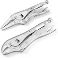 MAXPOWER Locking Pliers Set - 9-inch Long Nose, 10-inch Curved Jaw, Wide Opening Two-position Adjustment - 2 Pack