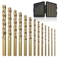 BeHappy 13Pcs Cobalt Drill Bit Set, M35 HSS, 135 Degree Tip, Twist Jobber Length for Hardened Metal, Stainless Steel, Cast Iron, Wood, and Plastics, with Index Storage Case 1/16"-1/4"