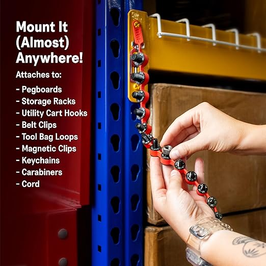 SST - Identibolt Flex - Portable Nut and Bolt Male and Female Thread Gauge Checker - Imperial SAE and Metric Threads - Measure & Mount Almost Anywhere - Double-Sided Gauges - Made in USA