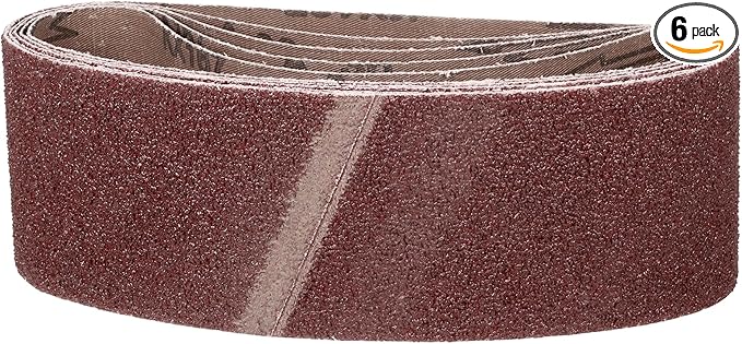 3 x 21 Inch Sanding Belt, 6 Pcs 36 Grit Knife Sharpener Belts Work Sharpening for Belt Sander Knife Carving Tool Metal Working
