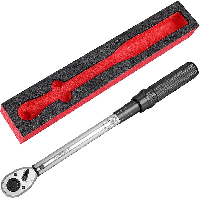 1/2-Inch Drive Click Torque Wrench, Torque Wrench 1/2 Drive 10-160FT.LB/13.6-217N.M with a XIPE Storage Tray, Grey