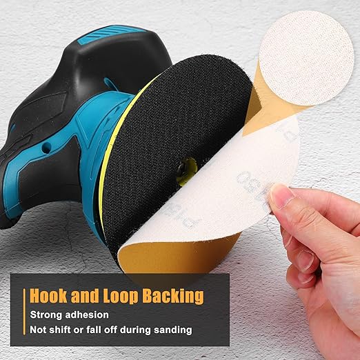 100 Pcs 6 Inch Sanding Disc 60/80/100/120/150/220/320/400/600/800 Grit Round Hook and Loop Sandpaper for Random Orbital Sander Automotive Car