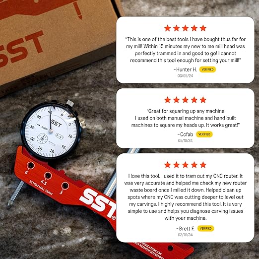 SST - Regular Mill & Lathe Tramming System - Tram, Align, & Square for Machine Calibration - For Angular Misalignment - Precise & Powerful - 0.0005” Dial Indicators - Designed in the USA
