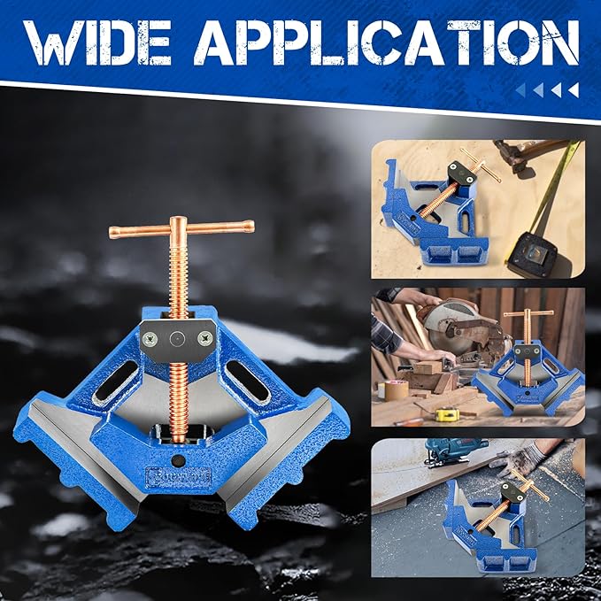W045C Ductile Iron Welding Machine Angle Clamp, Heavy Duty Right Angle 90 Degrees Welding Clamps for Woodworking Corner Miter Clamp