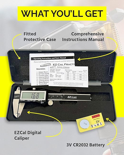 iGaging EZ CAL IP54 0-12" Super Large LCD Display Digital Caliper