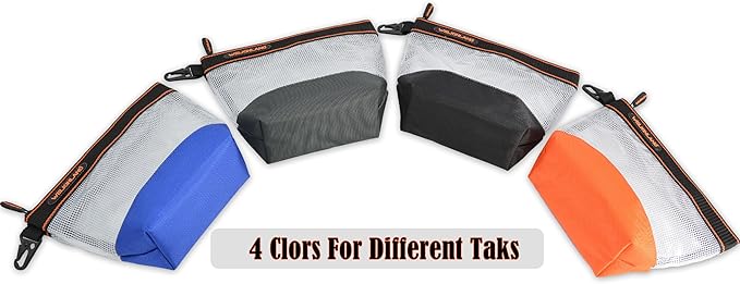 WELKINLAND 10-Inch Clear Tool Pouch Organizer - 4 Pcs Zipper Tool Bags