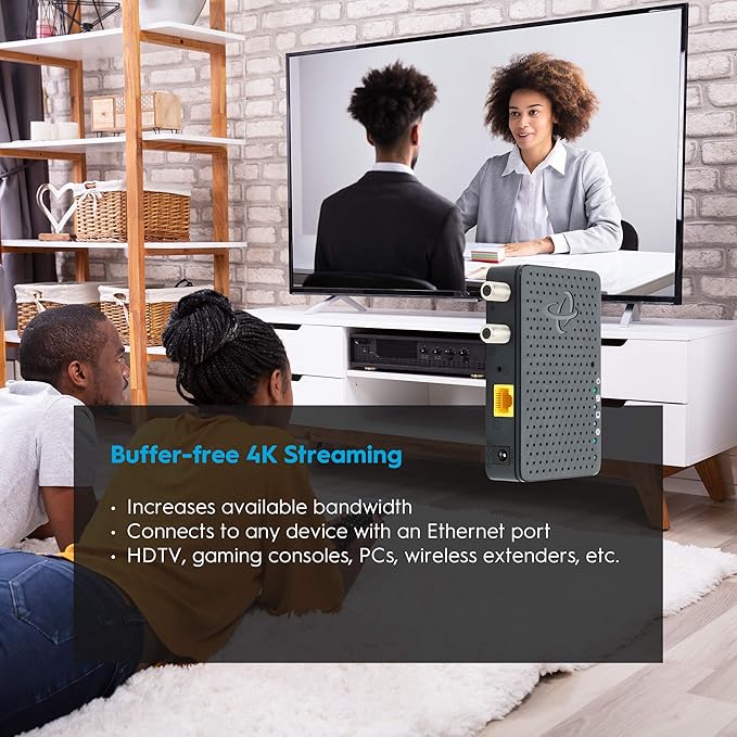 Hitron Bonded MoCA 2.5 Network Adapter for Ethernet Over Coax (Add-on 1 Pack) | Up to 1 Gbps Ethernet | Ideal Backbone for Home Mesh WiFi, Streaming, and Gaming
