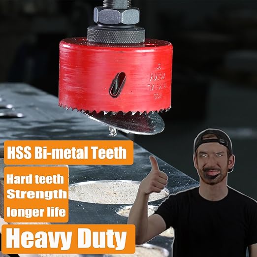 8-1/4” HSS Bi Metal Hole Saw Cutter with Arbor Heavy Duty Hole Saw Bit for Wood Drywall Plastic Aluminum Mild Steel Iron Metal Stainless Steel