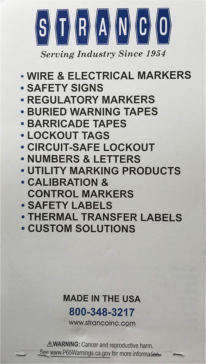 Sherco-Auto 450 Piece Vinyl Adhesive Labling Wire Marker Book – 10 Pages, 45 Labels Each (1–45) - Made in USA