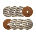 Dry Diamond Polishing Pads 4"/100mm - 8pcs Grit 3000 Polish Pad Kit for Granite Marble Artificial Stone Quartz for Angle Grinder