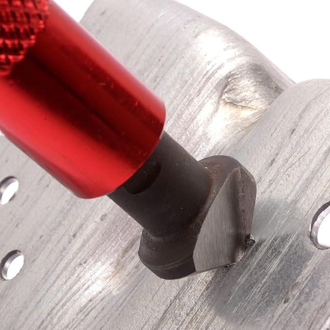 AFA Tooling - Countersink Deburring Hand Reamer with Hard HRC64 HSS Steel Head - Deburring Tool Works on Metal, Copper, PVC, Pipes & More - Machinist Tool with Steel Ergonomic Knerled Handle