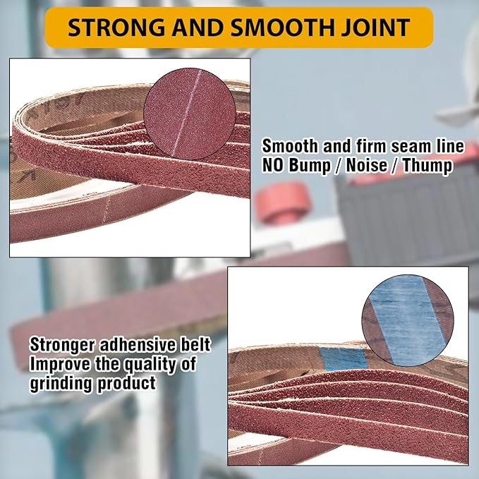 42 Pcs 1/2" x 18" Sanding Belt,1/2 x 18 Inch Sanding Belts Sandpaper for Air File Belt Sander,6 Each of 40/60/80/120/180/240/400 Grits,Best for Woodworking, Plastics, Fiberglass,1/2x18 Inch